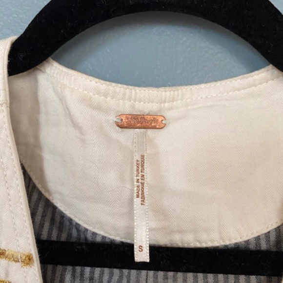 Free People Military Button Braid Cream Vest - Picture 4 of 4